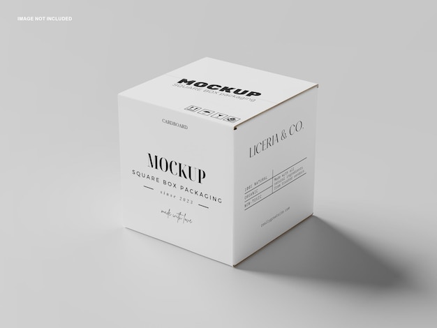 Square carton box mockup