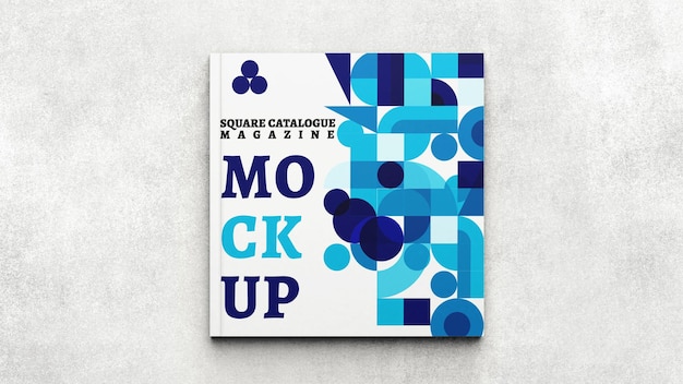 Square catalog magazine mockup template