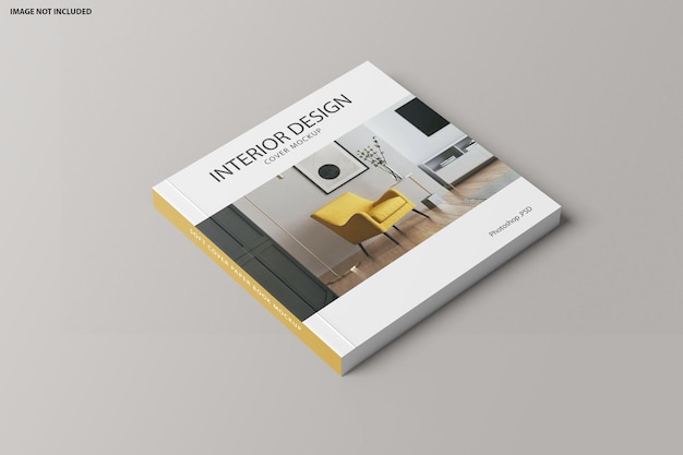 Square catalogue cover mockup