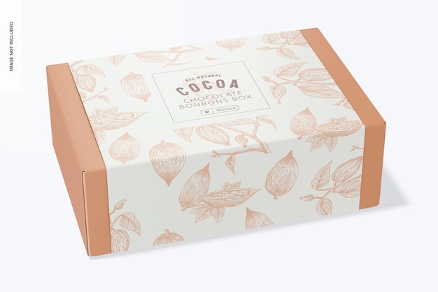 PSD square chocolate bonbons box mockup