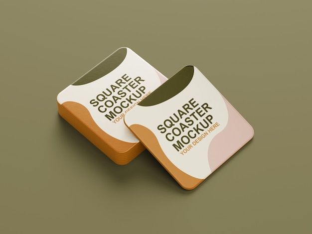 Square Coaster Mockup