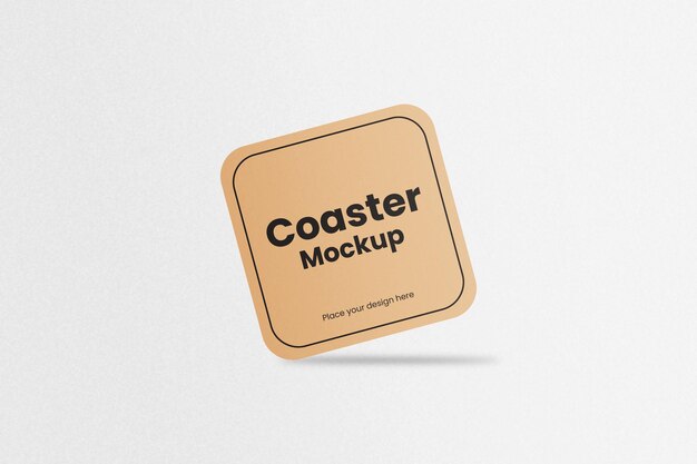 Square coaster mockup