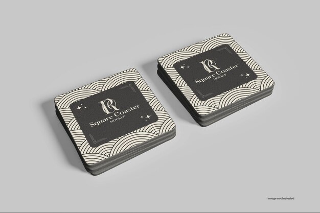 Square coaster psd mockup