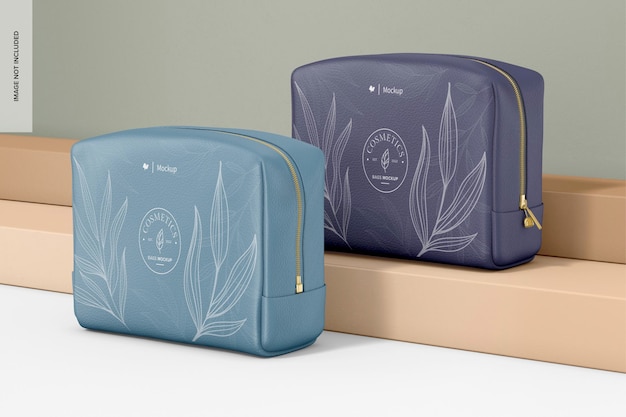 PSD square cosmetic bags mockup