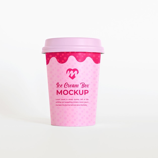 PSD mockup realistico 3d per gelato a cono quadrato