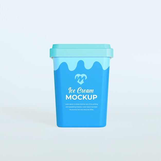 Mockup realistico 3d per gelato a cono quadrato
