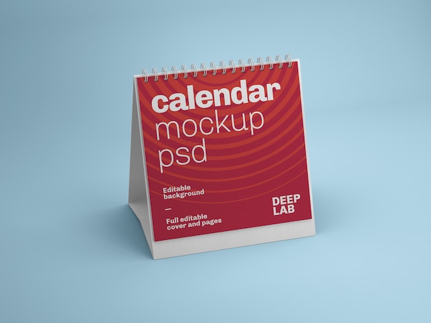 Square desk calendar mockup