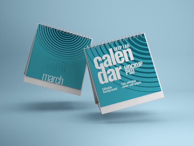 Mockup di calendario square desk