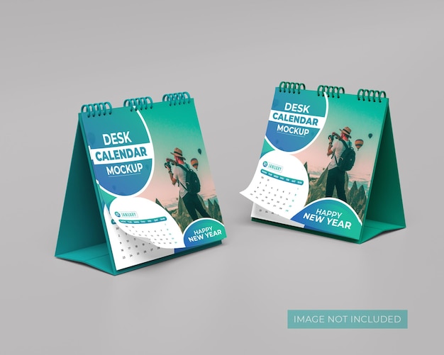 PSD mockup dello studio del calendario da tavolo quadrato