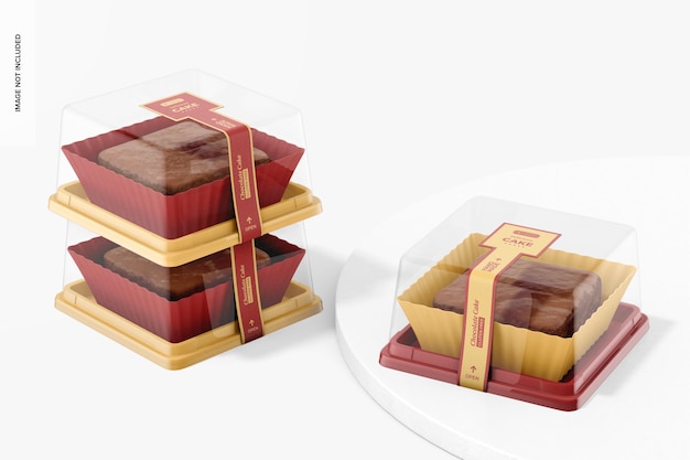 Square dessert boxes set mockup