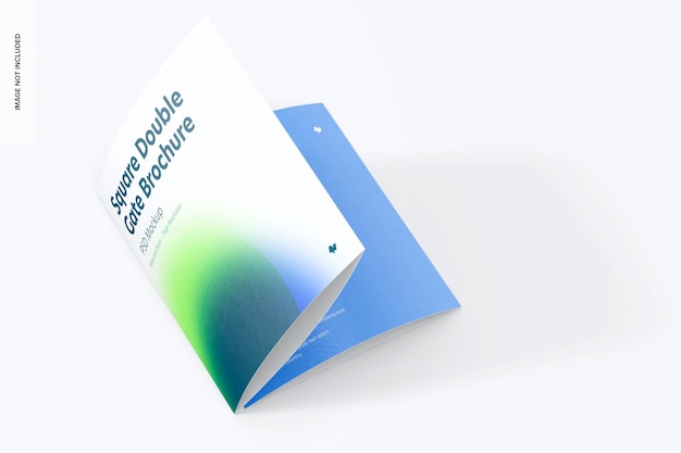 Square Double Gate Brochure Mockup, Folded