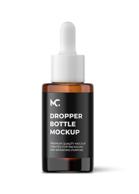 PSD square_dropper_bottle_selfcare_cosmetic_mockup