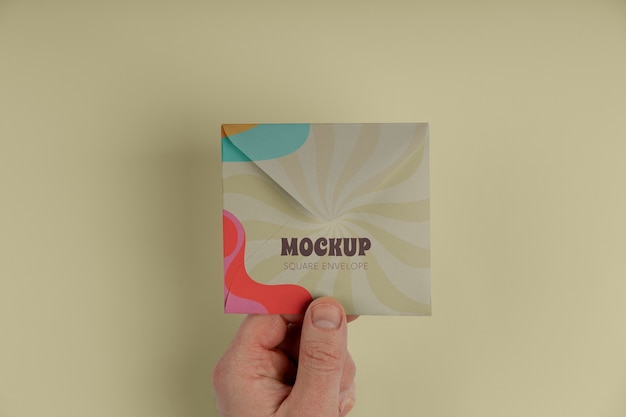 Square envelope mockup design