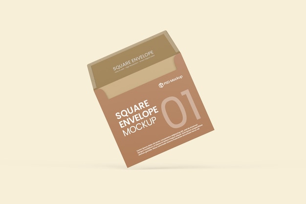 PSD square envelope mockup design