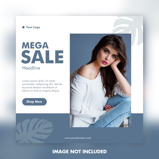 Square fashion banner template