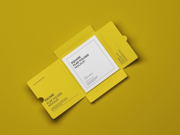 Square flap folder mockups