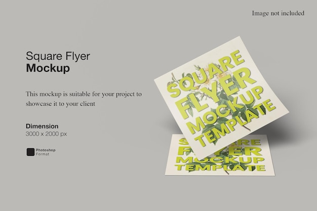 Square flyer mockup design rendering