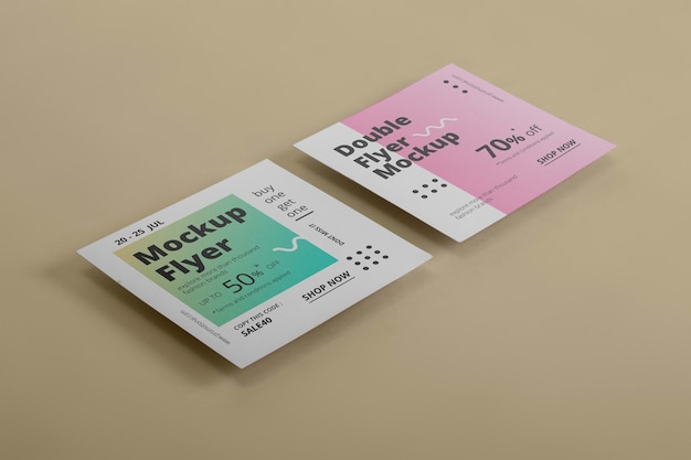 PSD square flyer mockup design