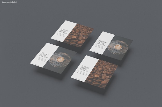 PSD square flyer mockup isolated rendering