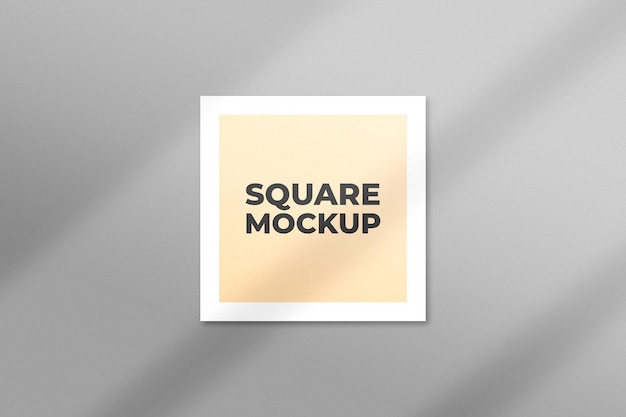 Square flyer mockup with shadow overlay