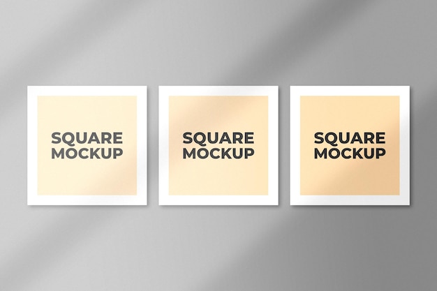 PSD square flyer mockup with shadow overlay