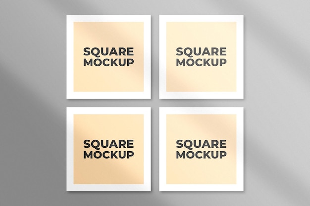 Square flyer mockup with shadow overlay