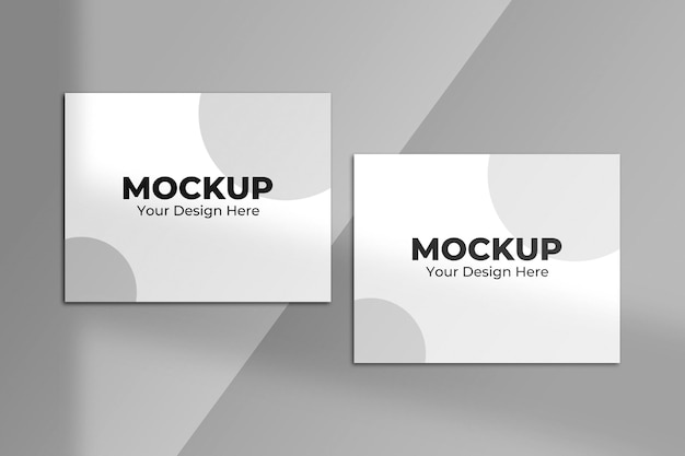 Mockup di volantino quadrato con sovrapposizione di ombre