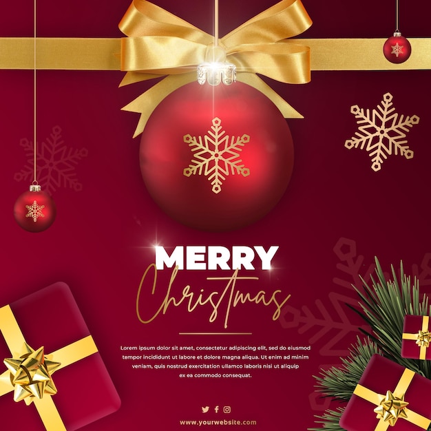 クリスマスのための正方形のフライヤーテンプレート