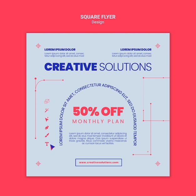 Square flyer template for creative business solutions