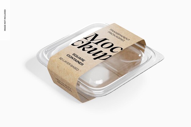 Square food container mockup