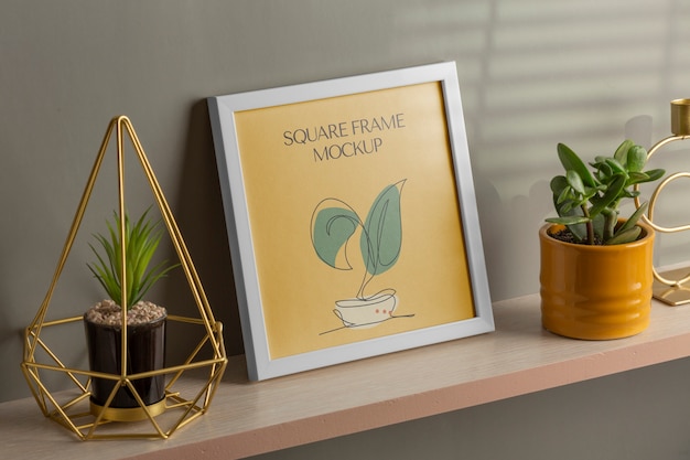 PSD square frame mockup design