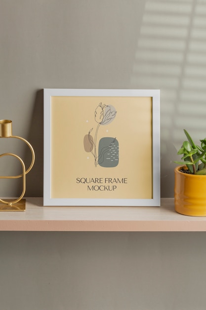 PSD square frame mockup design