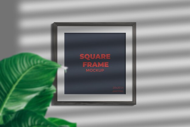 Square frame mockup with shadow