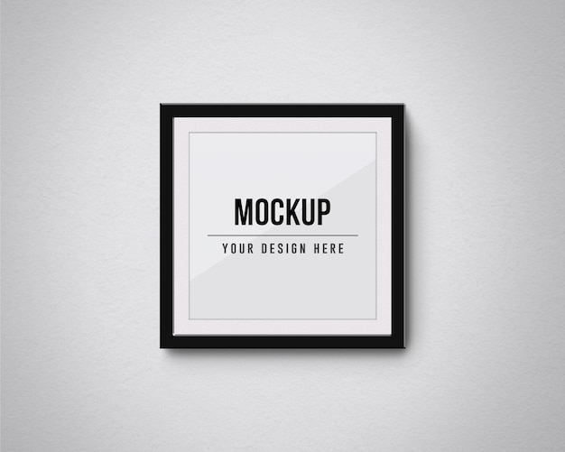 Square frames mockup isolated on the wall