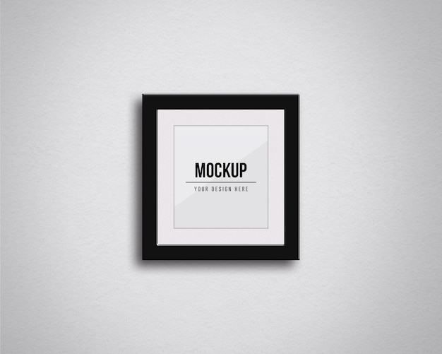 Square frames mockup on the wall