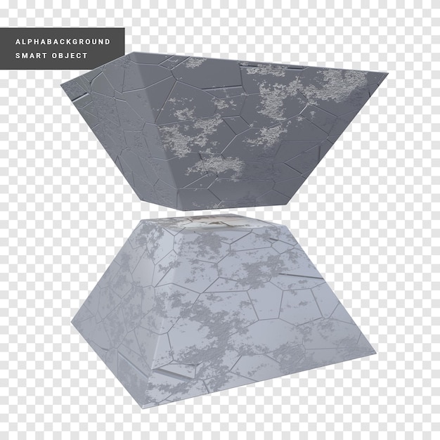 PSD rendering 3d di forma geometrica astratta di frustum quadrato