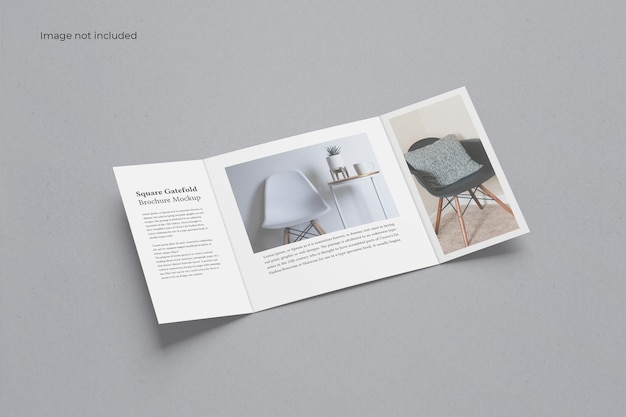 Brochure pieghevole a cancello quadrato mockup