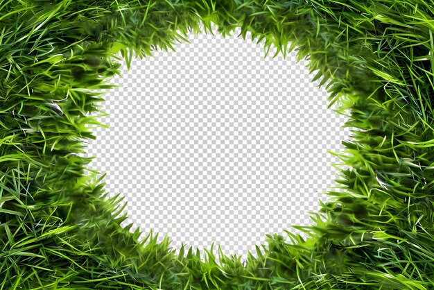 PSD square grass frame isolated on white background generative ai