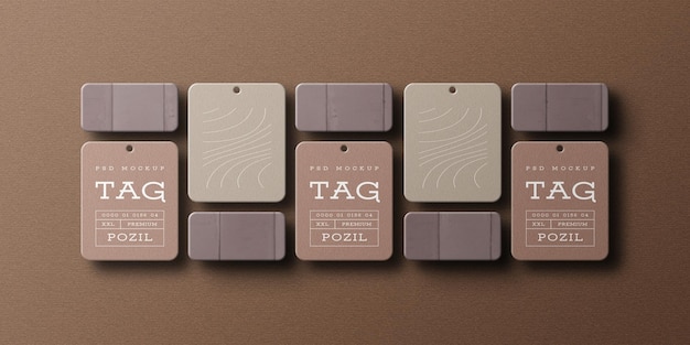 Square Hanging Tag Mockup