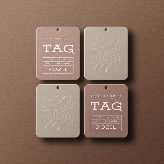 Square Hanging Tag Mockup