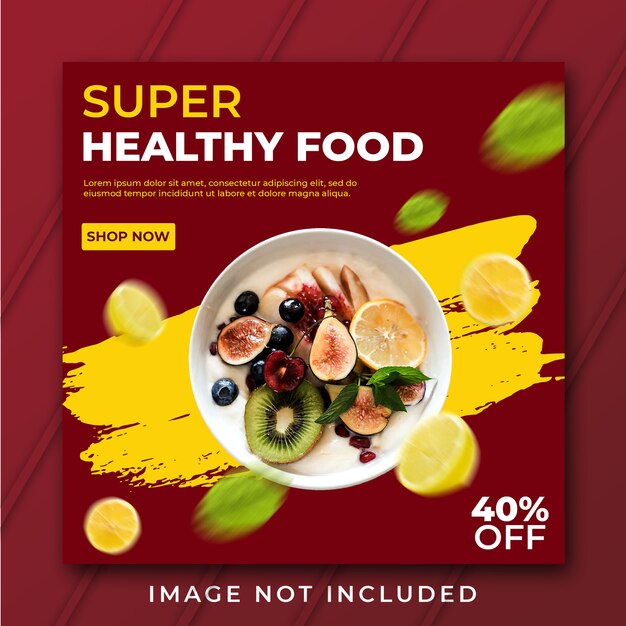 SQUARE HEALTHY FOOD BANNER TEMPLATE