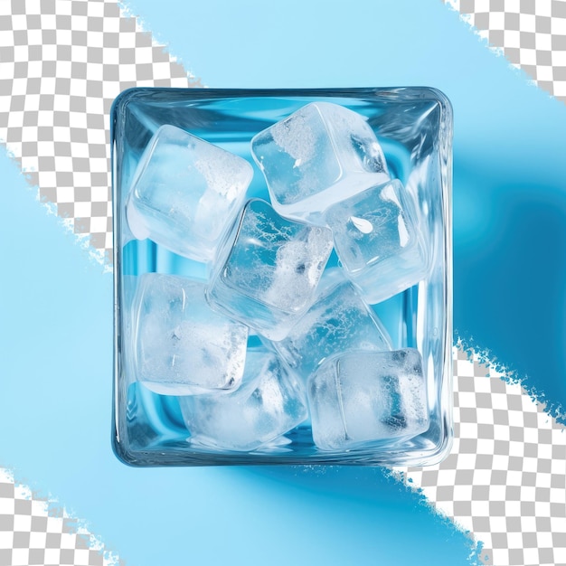 Un quadrato di cubetti di ghiaccio che si trovano in un quadrato.