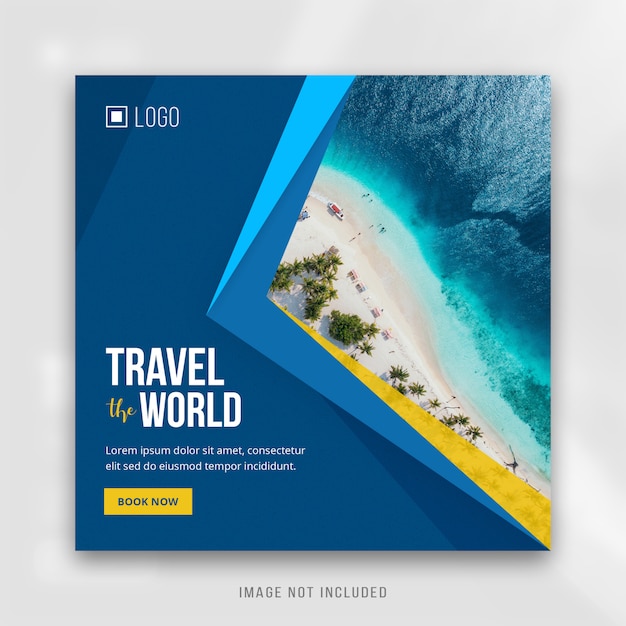 PSD square instagram post travel banner