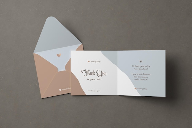 Square invitation and greeting card mockup