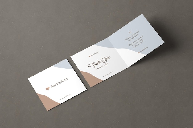 square invitation and greeting card mockup