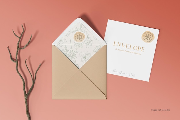 square invitation and greeting card mockup