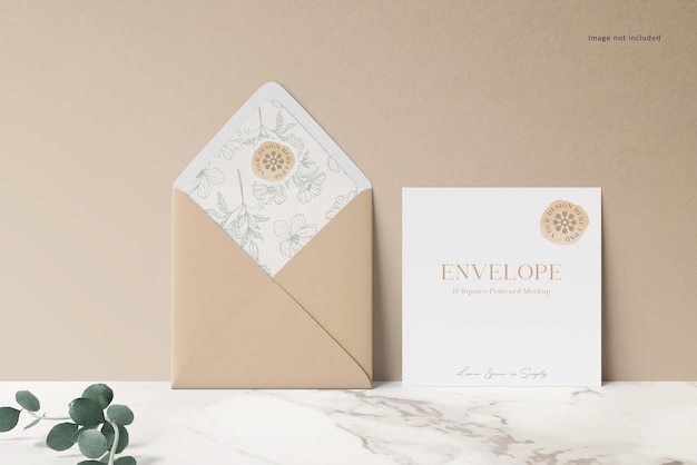 square invitation and greeting card mockup