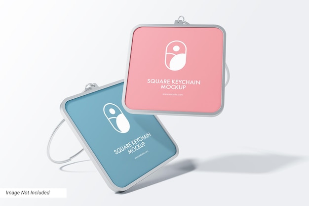 Square keychain mockup