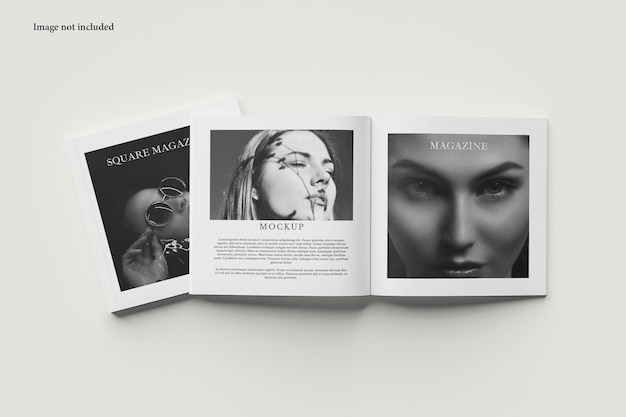 Square magazine brochure mockup