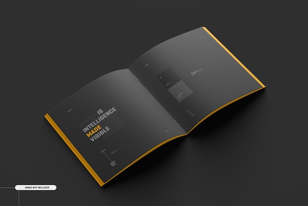 PSD square magazine brochure mockup